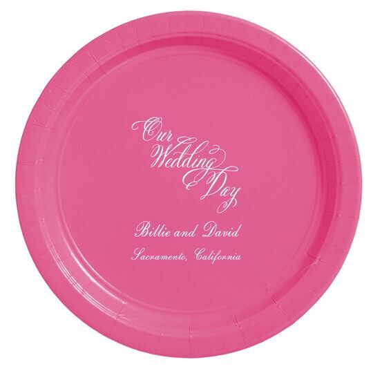 Elegant Our Wedding Day Paper Plates